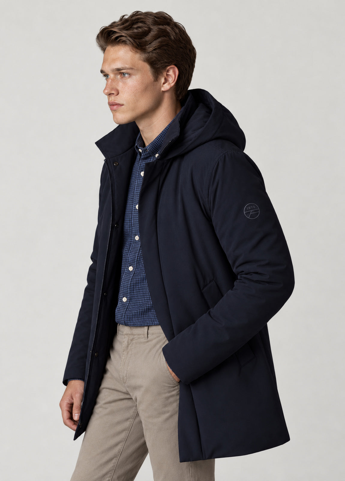 Parka acolchada marino