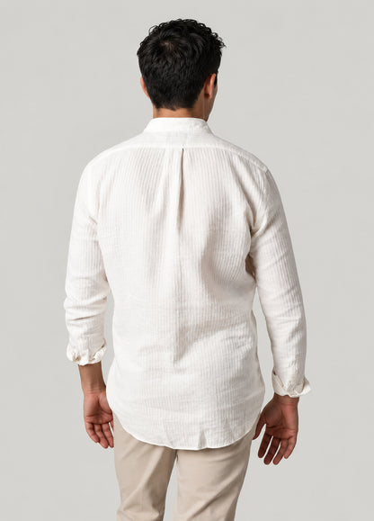 Camisa cuello mao blanco roto