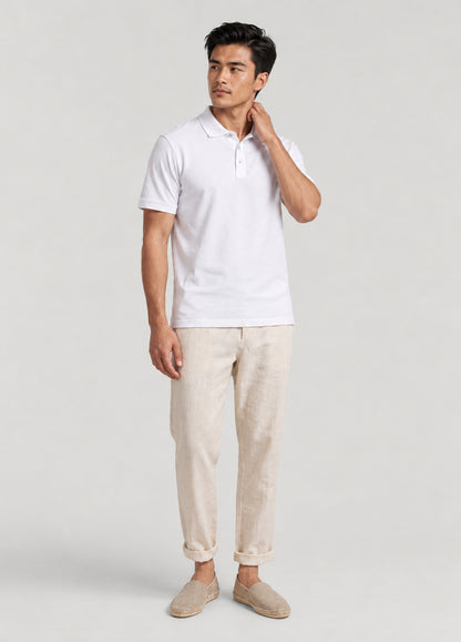 Pantalón jogger lino crudo