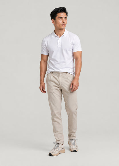 Pantalón sport seersucker beige