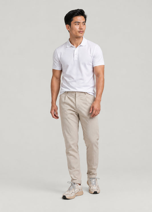 Pantalón sport seersucker beige