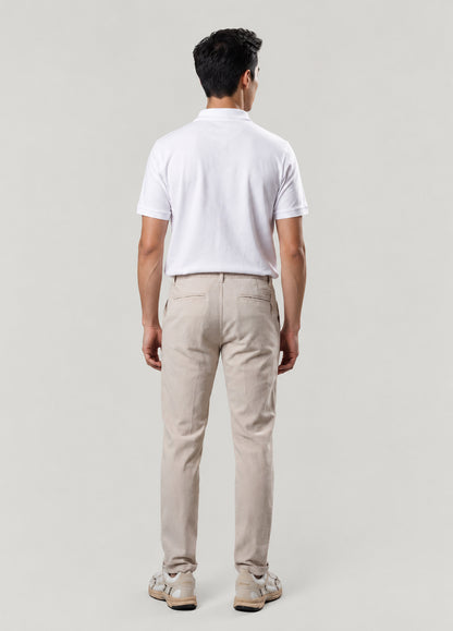 Pantalón sport seersucker beige