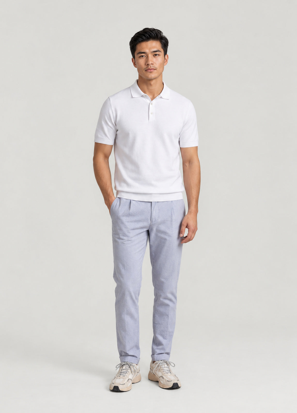 Pantalón sport seersucker azul