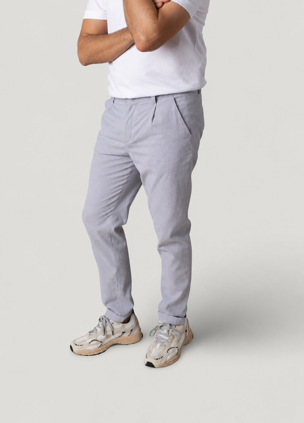 Pantalón sport seersucker azul