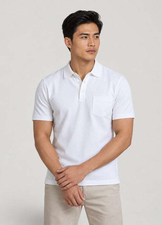 Polo manga corta algodón pima blanco