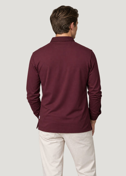 Jersey Polo L/S Jersey 2 Botones Burdeos
