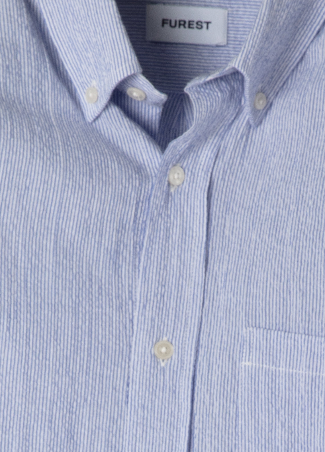 Blue striped seersucker shirt