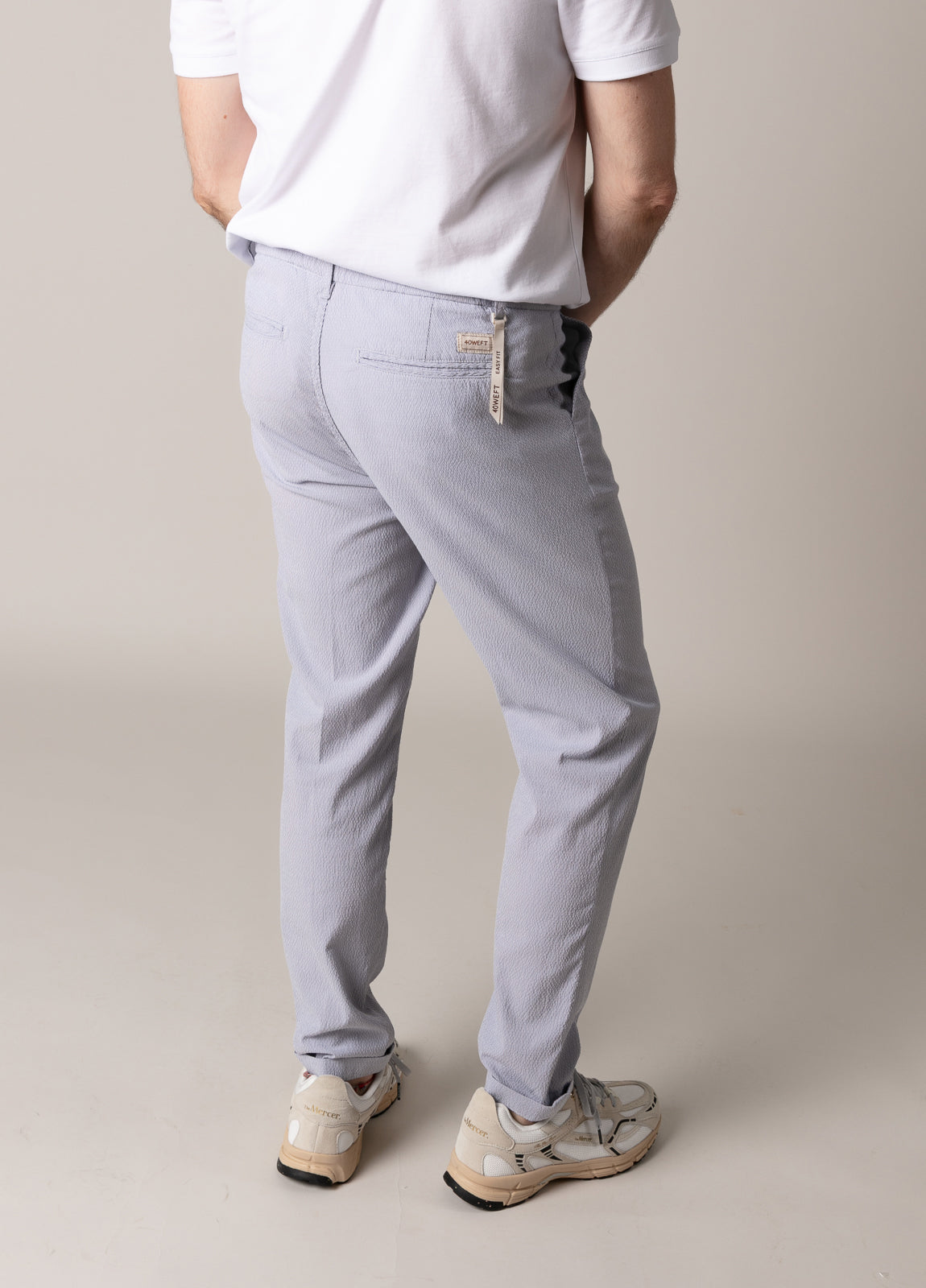 Pantalón sport seersucker azul