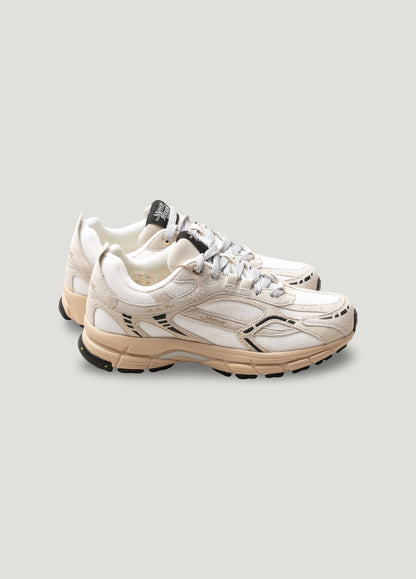 Beige and white sneakers