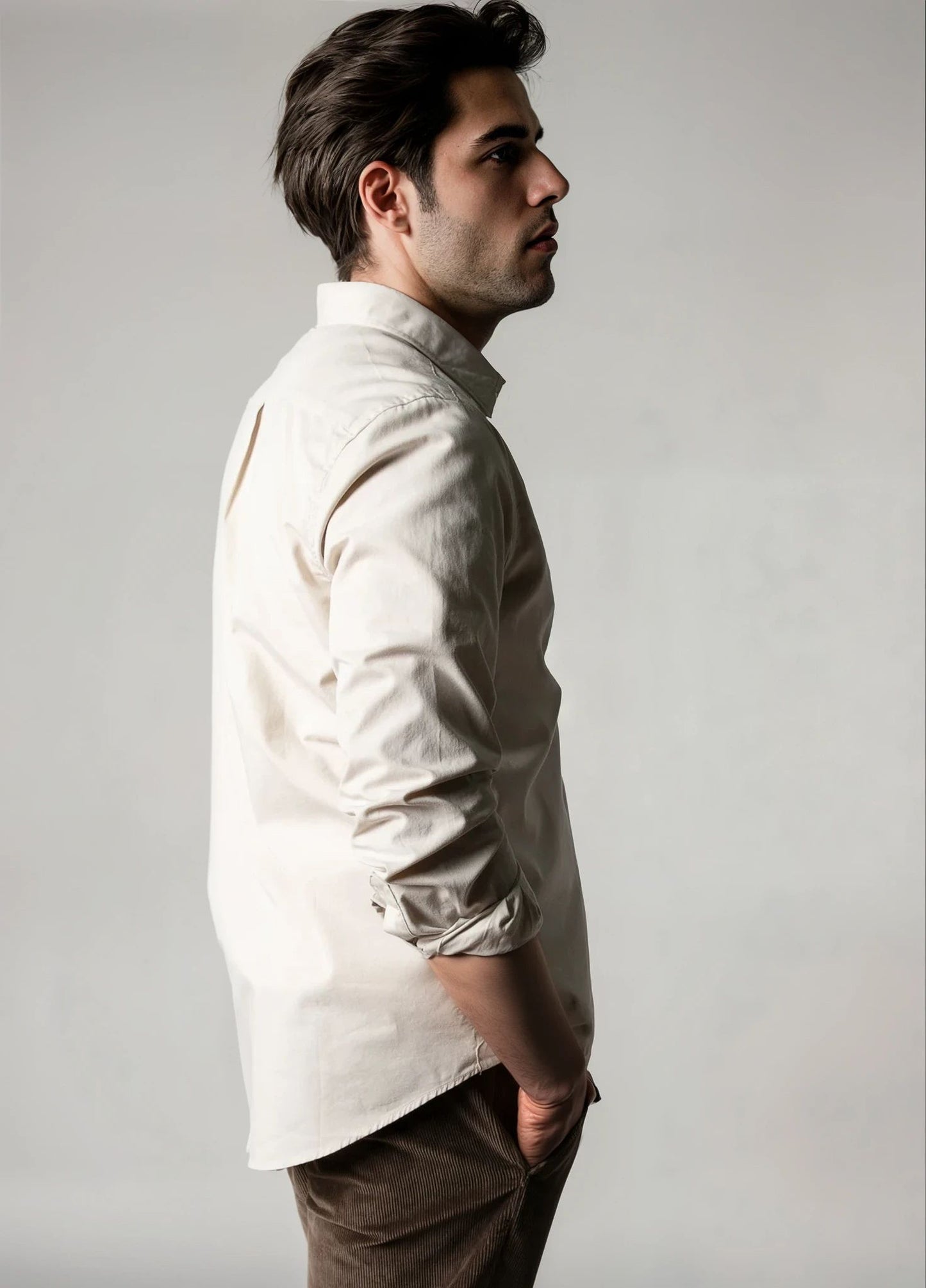 Camisa sport sarga beige