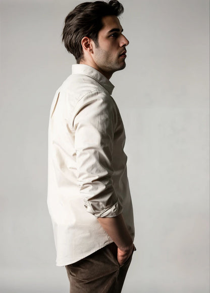 Camisa sport sarga beige