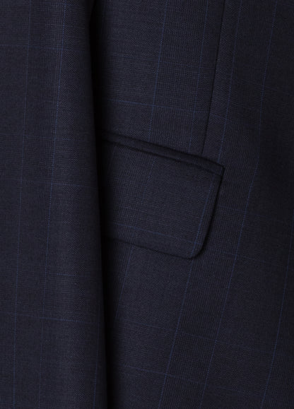 Navy blue Glen plaid suit