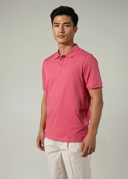 Strawberry piqué short-sleeved polo shirt