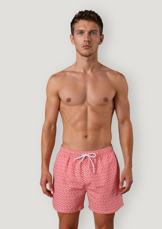 Bañador palmeras coral