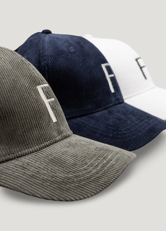 Navy micro corduroy cap