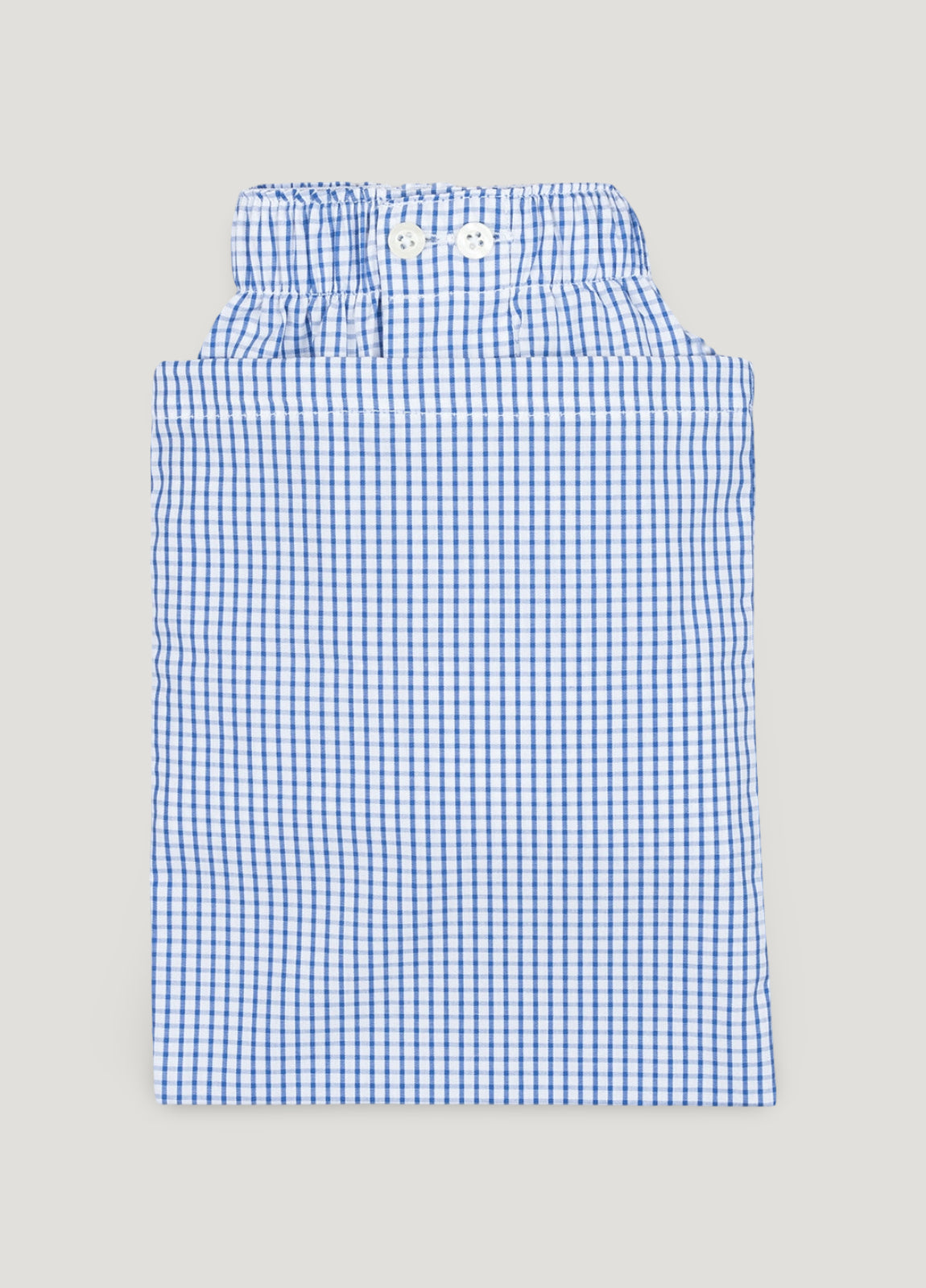 Blue checkered boxer
