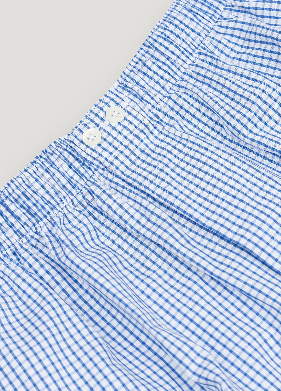 Blue checkered boxer