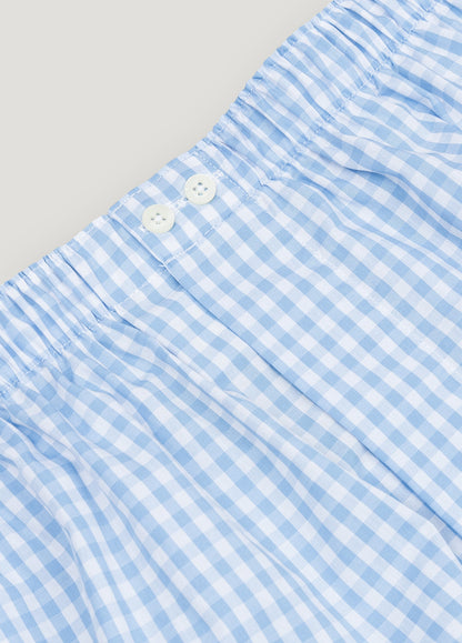 Boxer shorts in light blue gingham