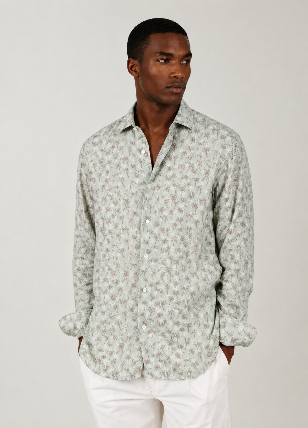 Camisa sport palmeras verde