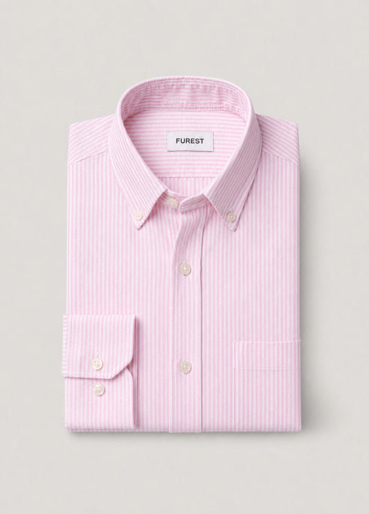 Coral stripe oxford shirt
