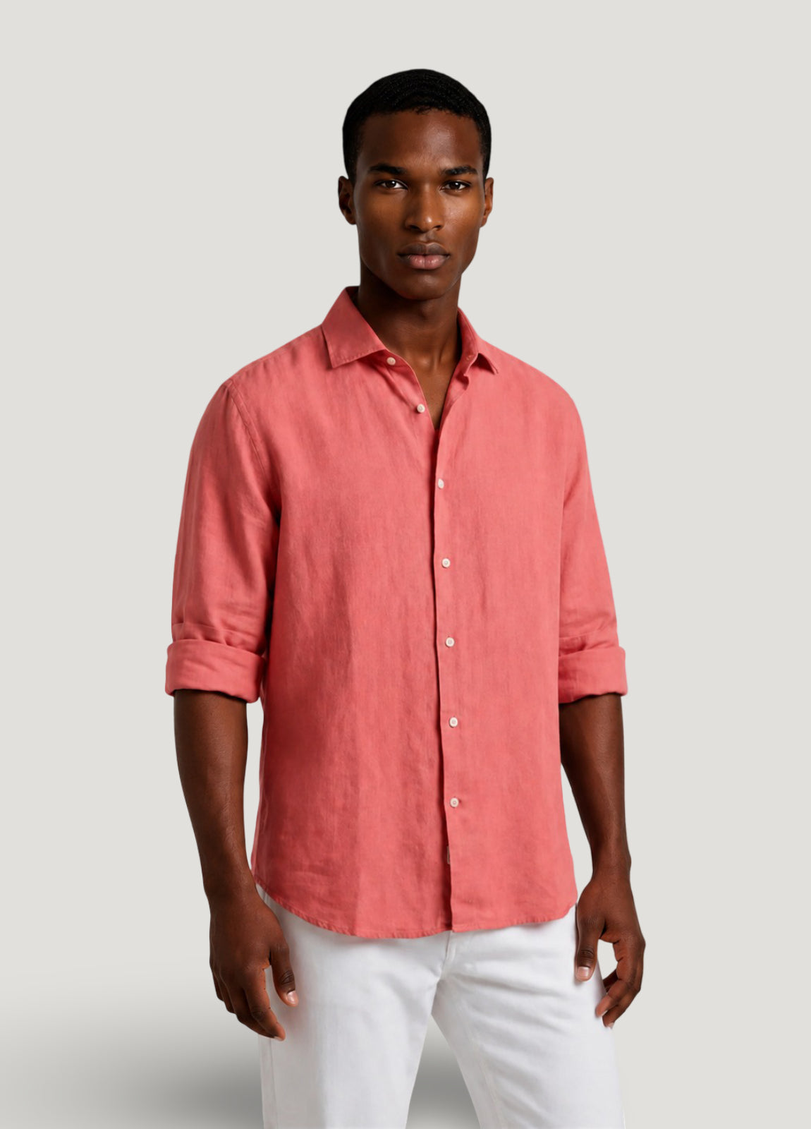 Camisa lino coral