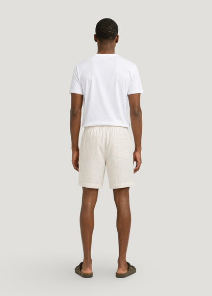 Raw linen jogger shorts