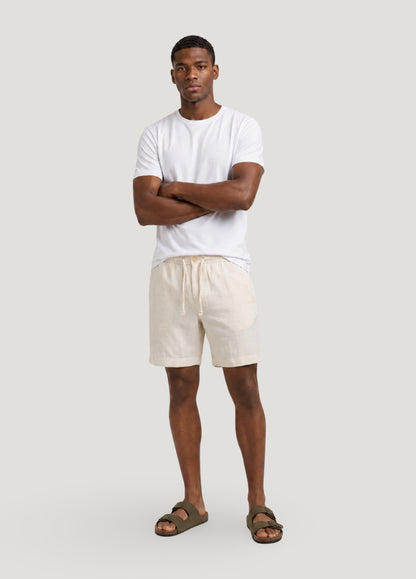 Raw linen jogger shorts