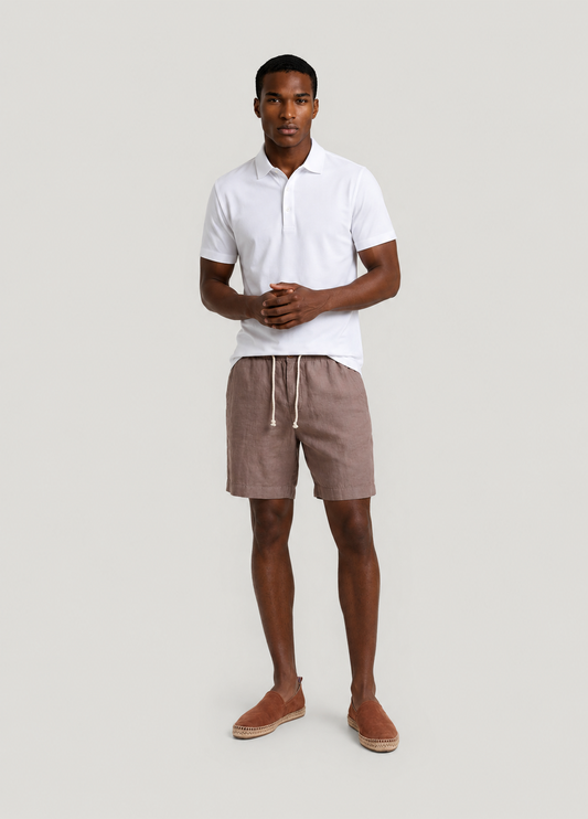 Bermuda jogger lino marrón