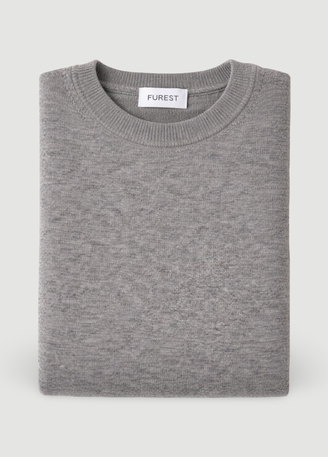 Jersey cuello redondo lana gris medio