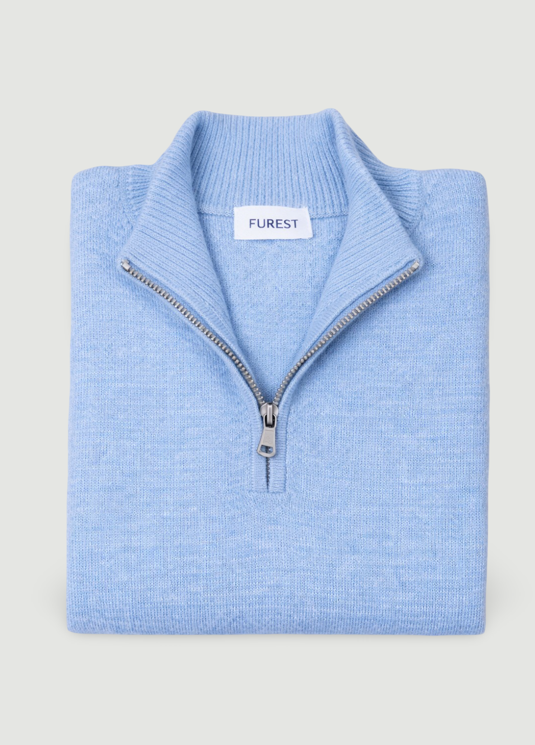 Jersey cuallo zip lana celeste