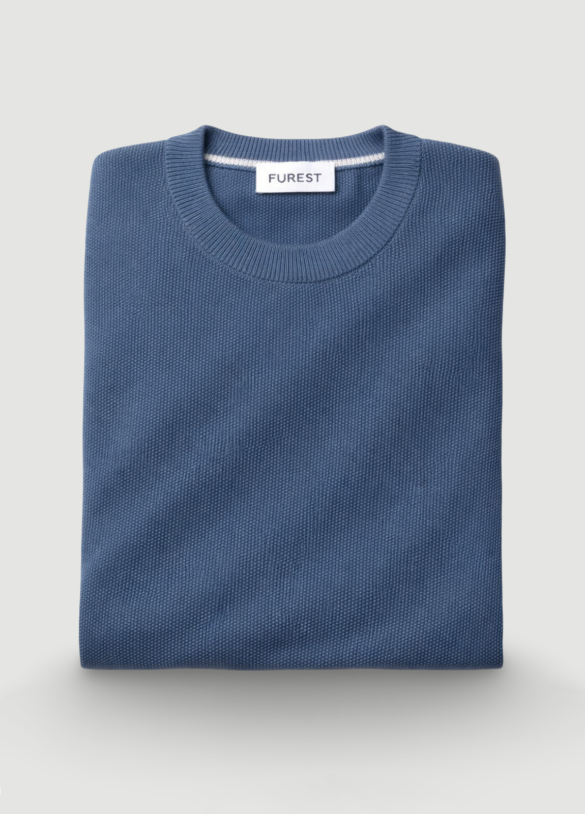 Jersey cuello redondo punto arroz azul