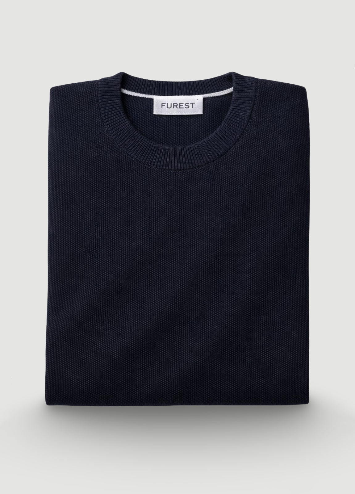Navy Rice Stitch Crew Neck Jumper