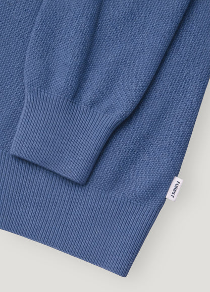 Jersey cuello redondo punto arroz azul