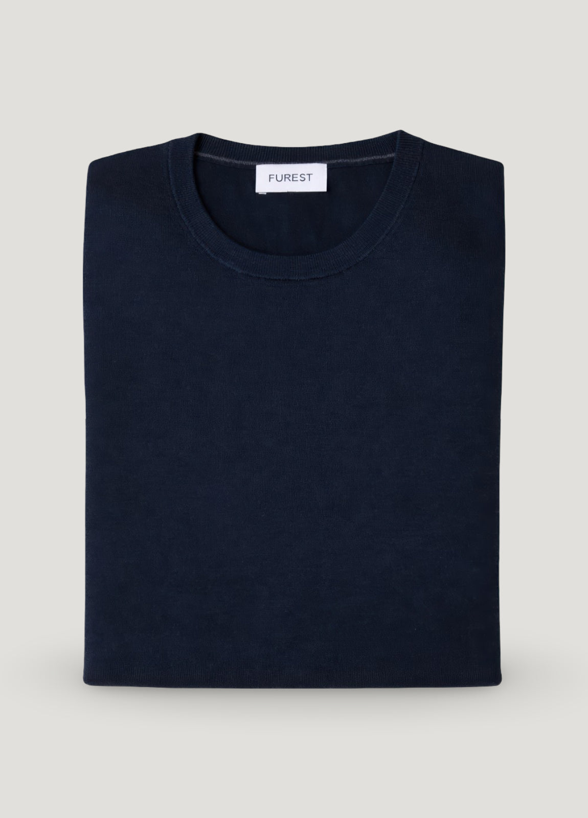 Jersey cuello redondo lana merino azul marino