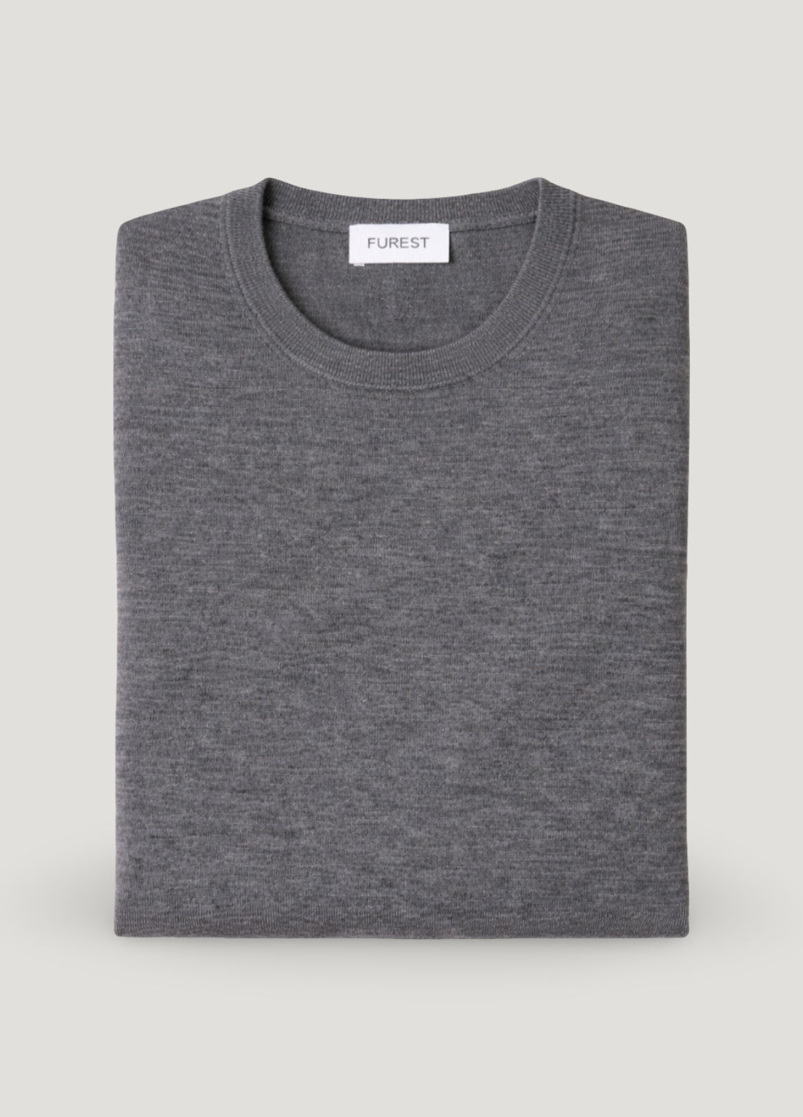 Jersey cuello redondo lana merino gris oscuro