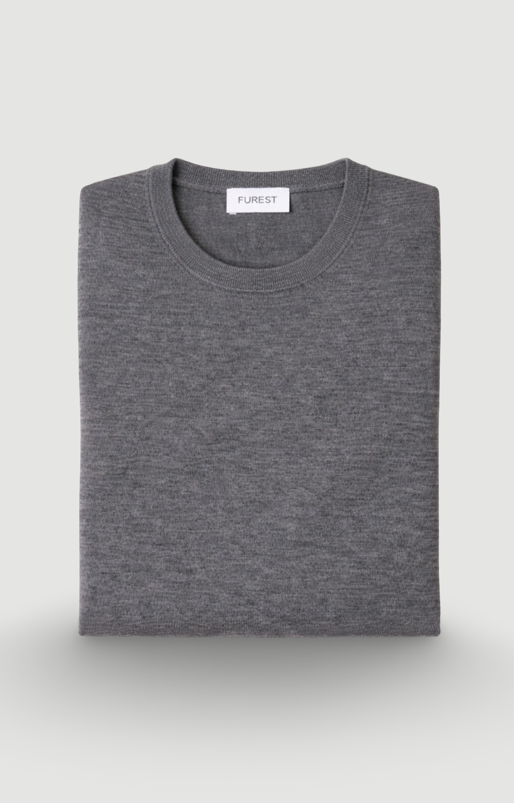 Jersey cuello redondo lana merino gris oscuro