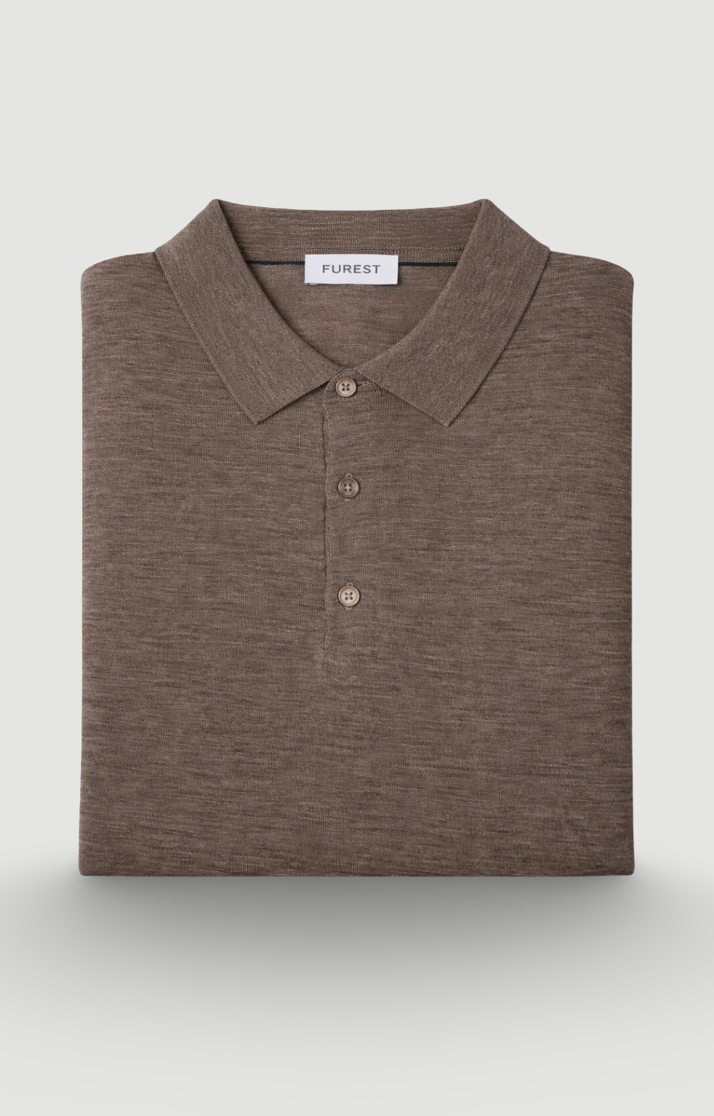 Jersey cuello polo lana merino visón