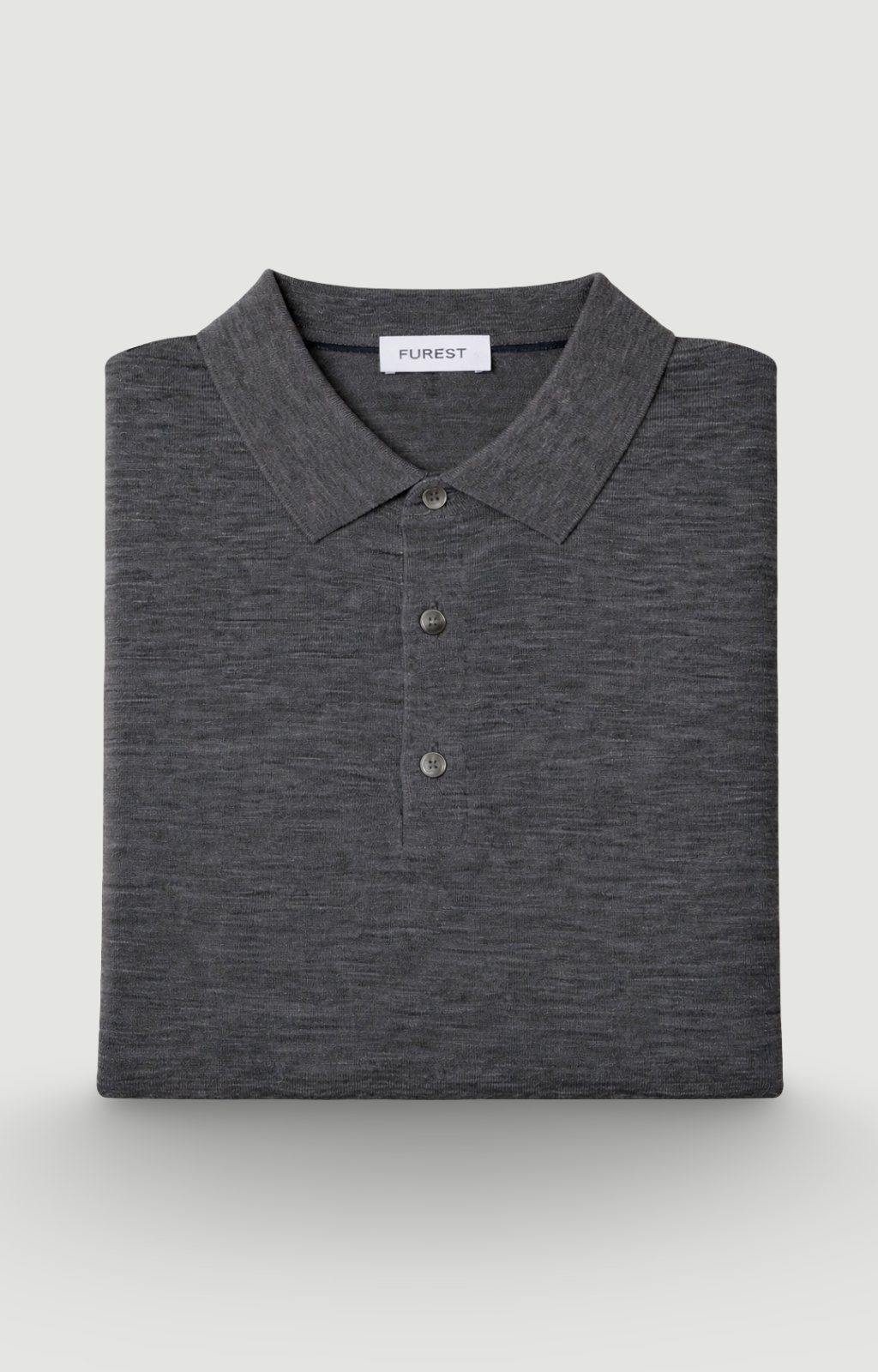 Jersey cuello polo lana merino gris oscuro