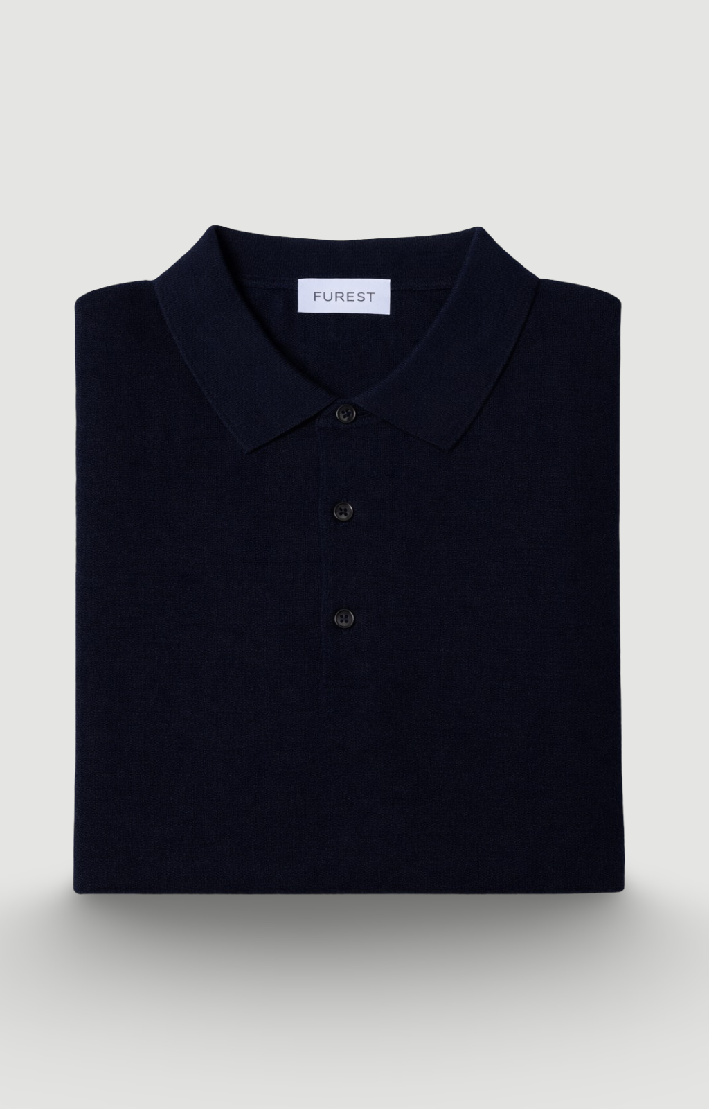 Jersey cuello polo lana merino azul marino