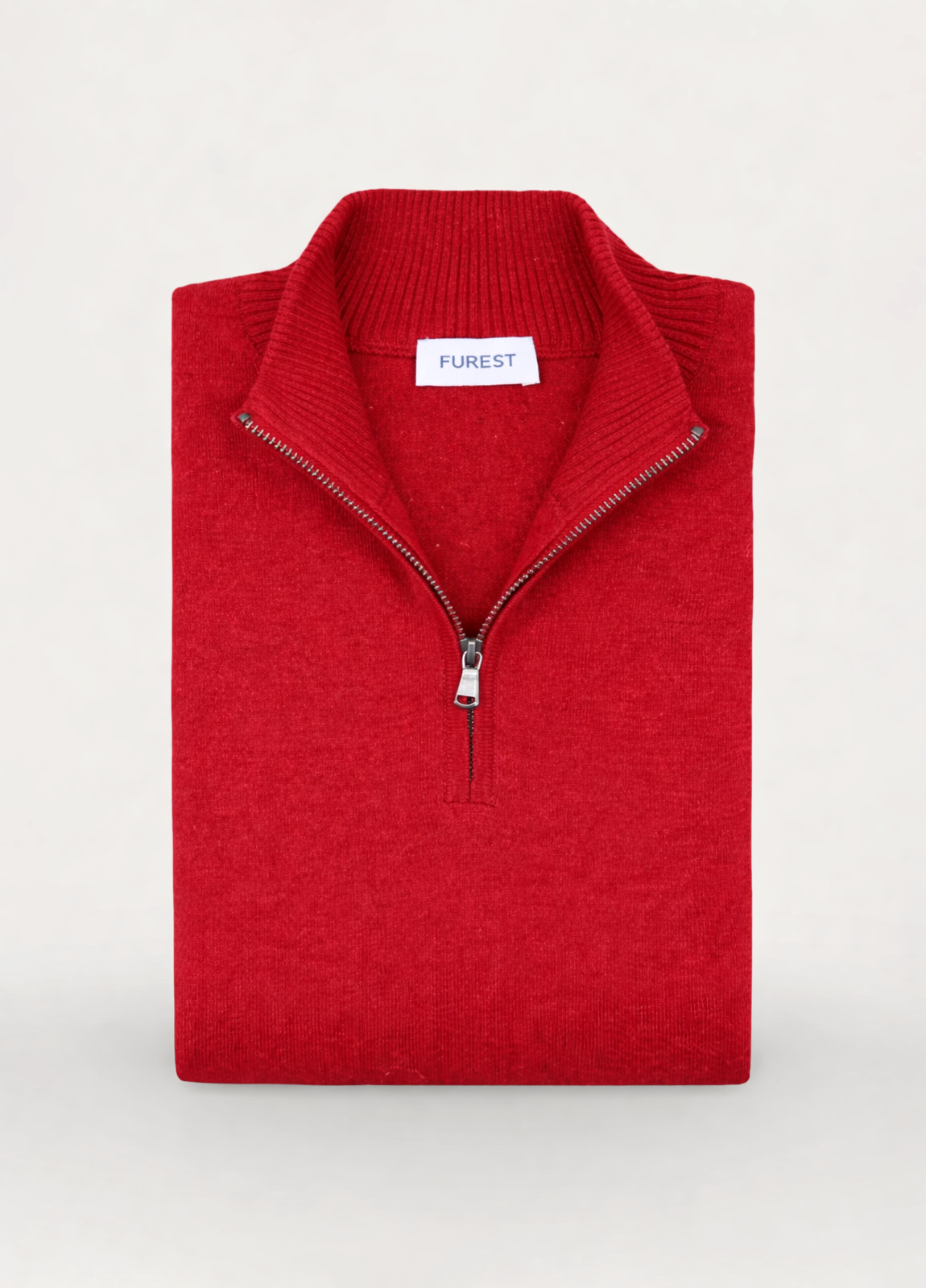 Jersey cuello zip lana teja