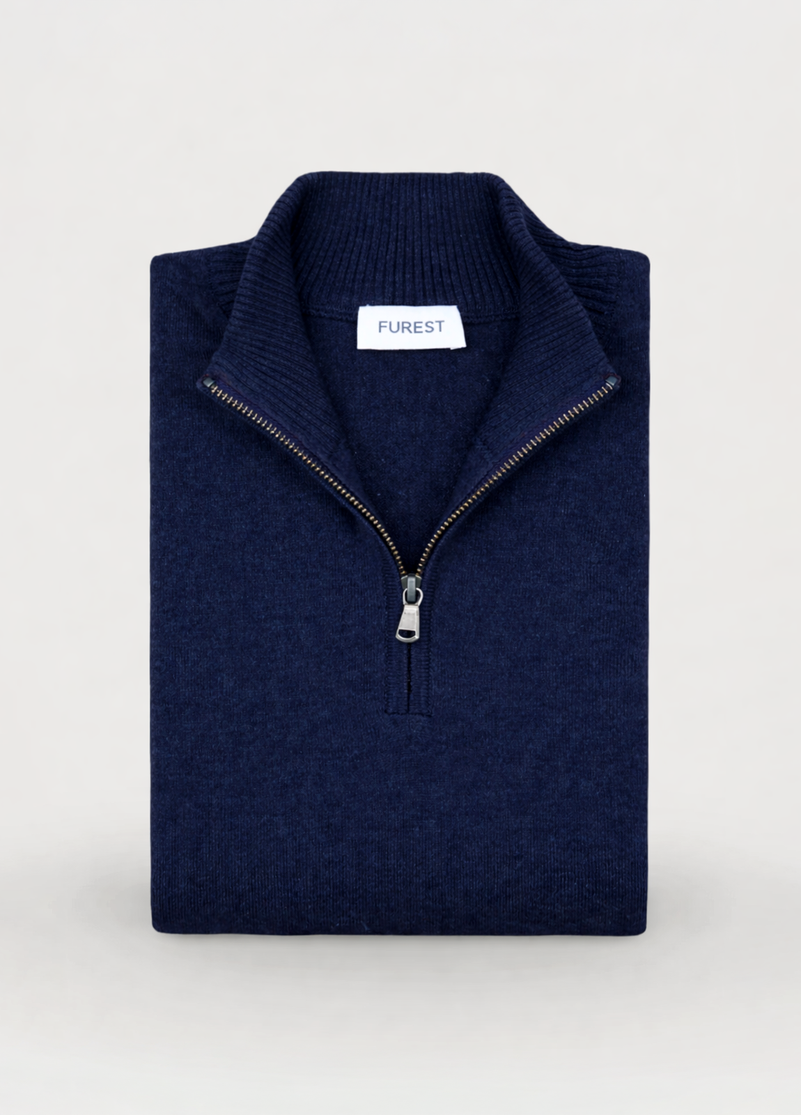 Jersey cuello zip lana marino