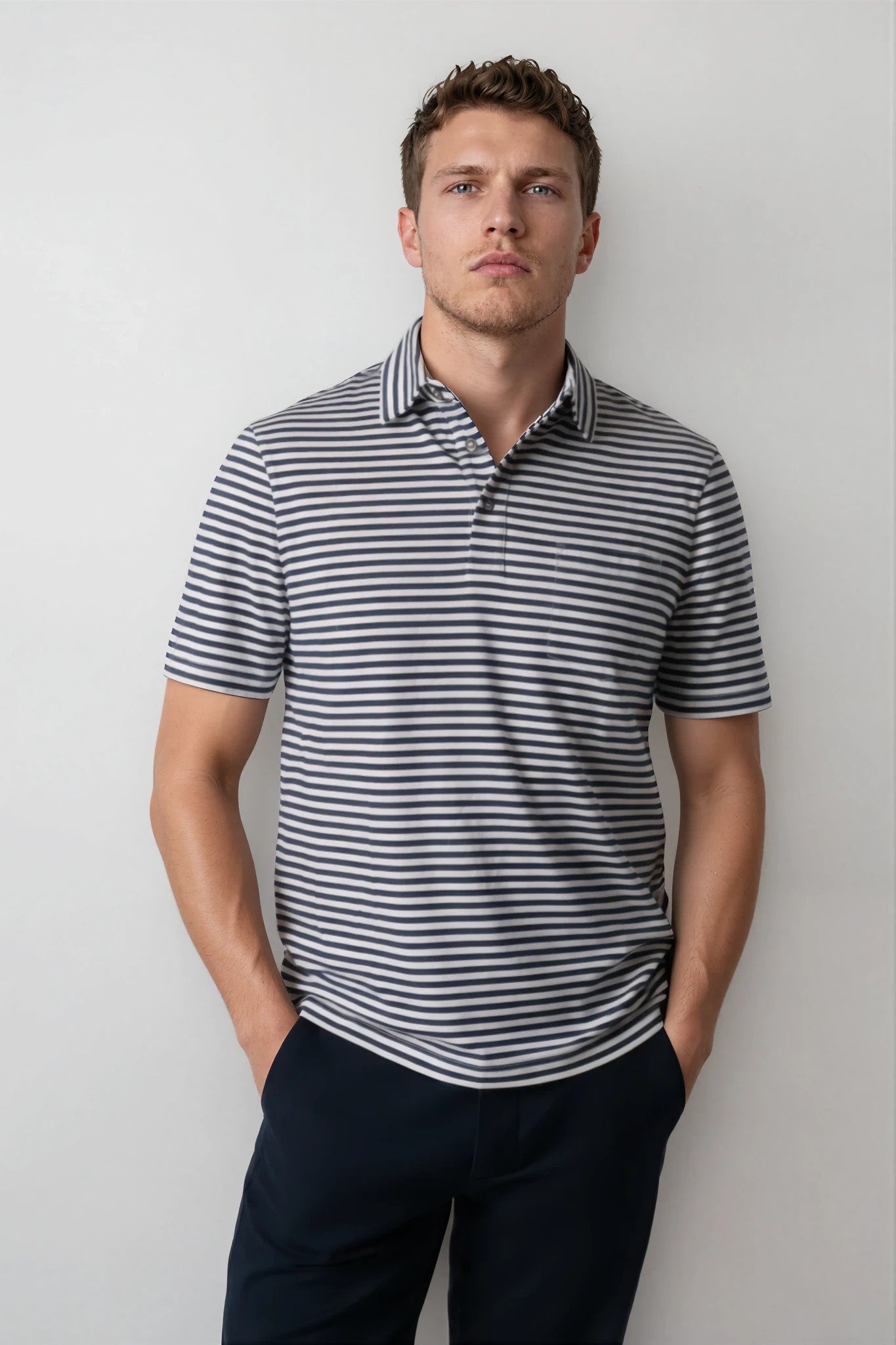 Polo manga corta rayas marino (PROXIMAMENTE)