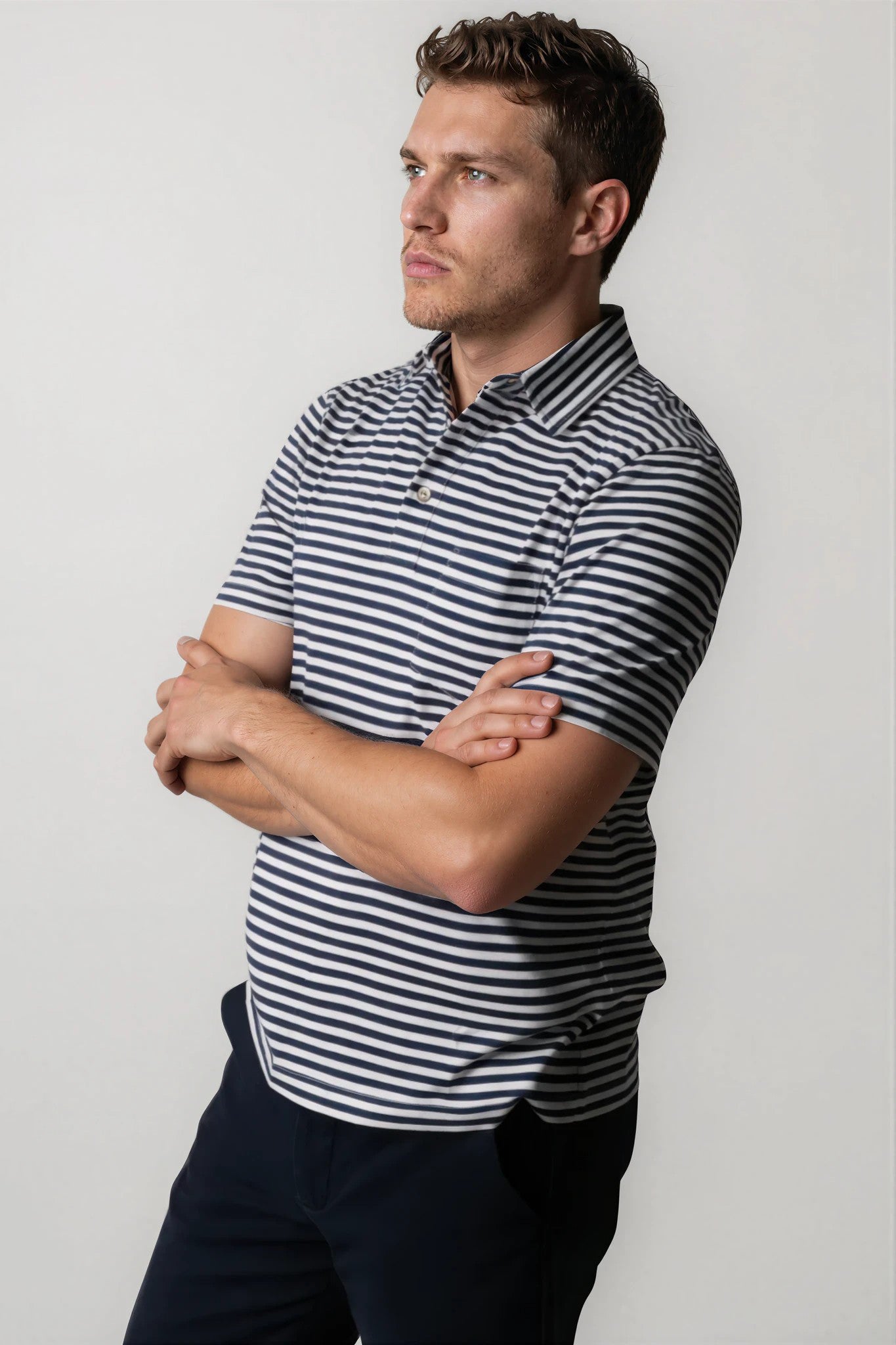 Polo manga corta rayas marino (PROXIMAMENTE)