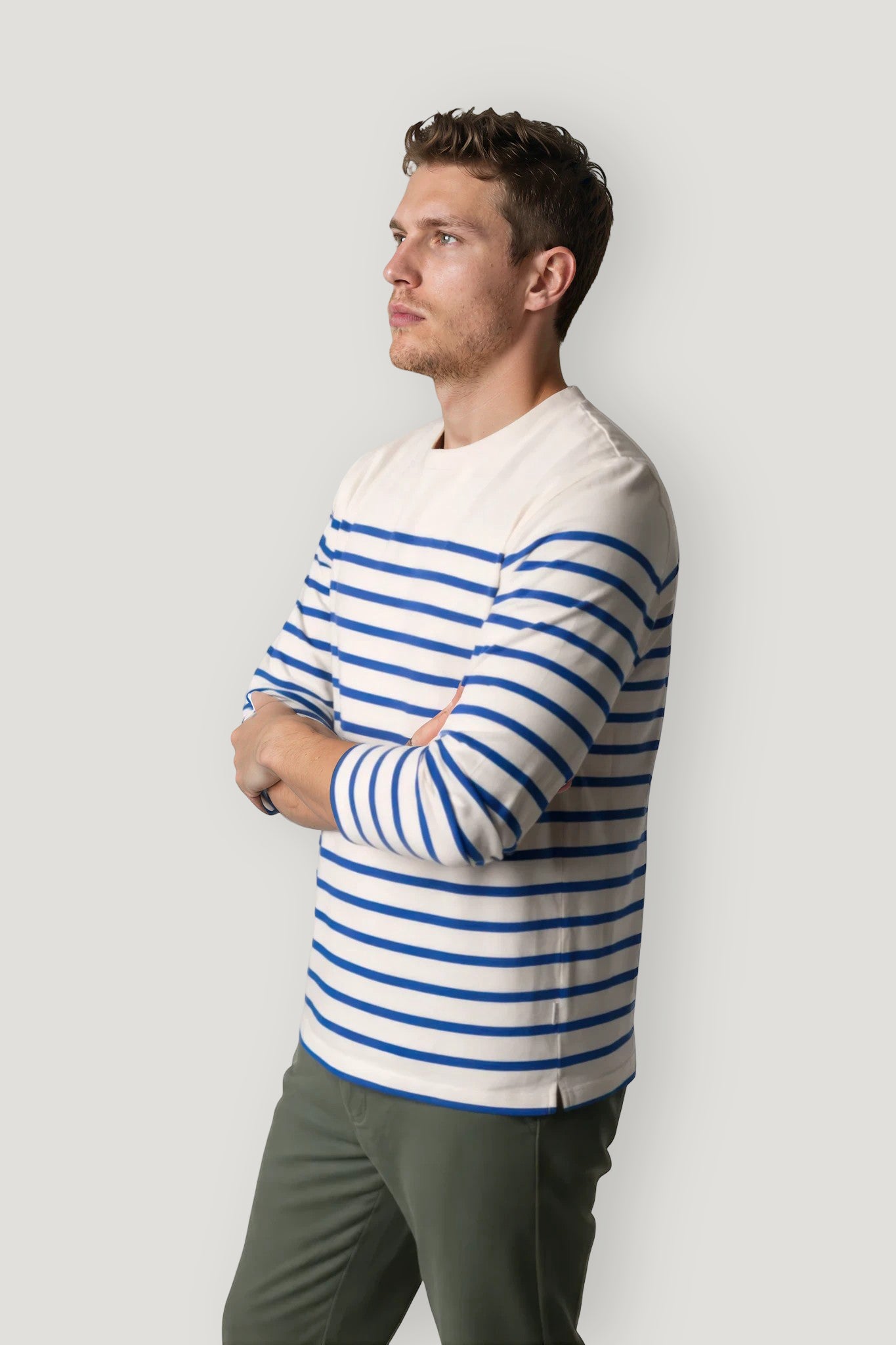 Camiseta manga larga rayas azul