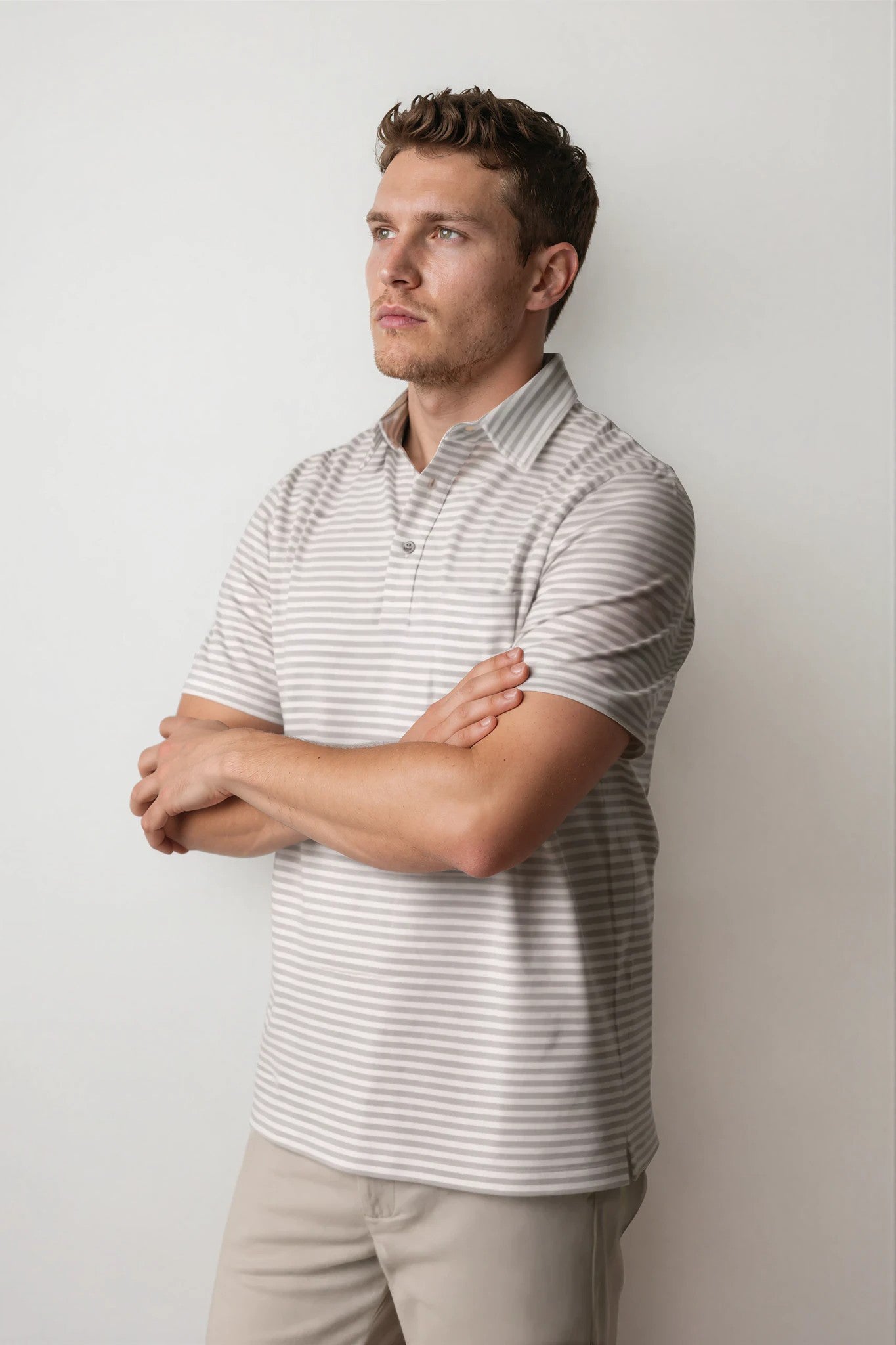 Polo manga corta rayas gris (PROXIMAMENTE)