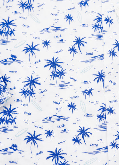Camisa sport manga corta dibujo palmeras