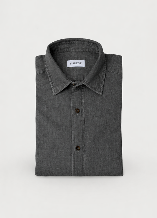 Camisa sport denim antracita