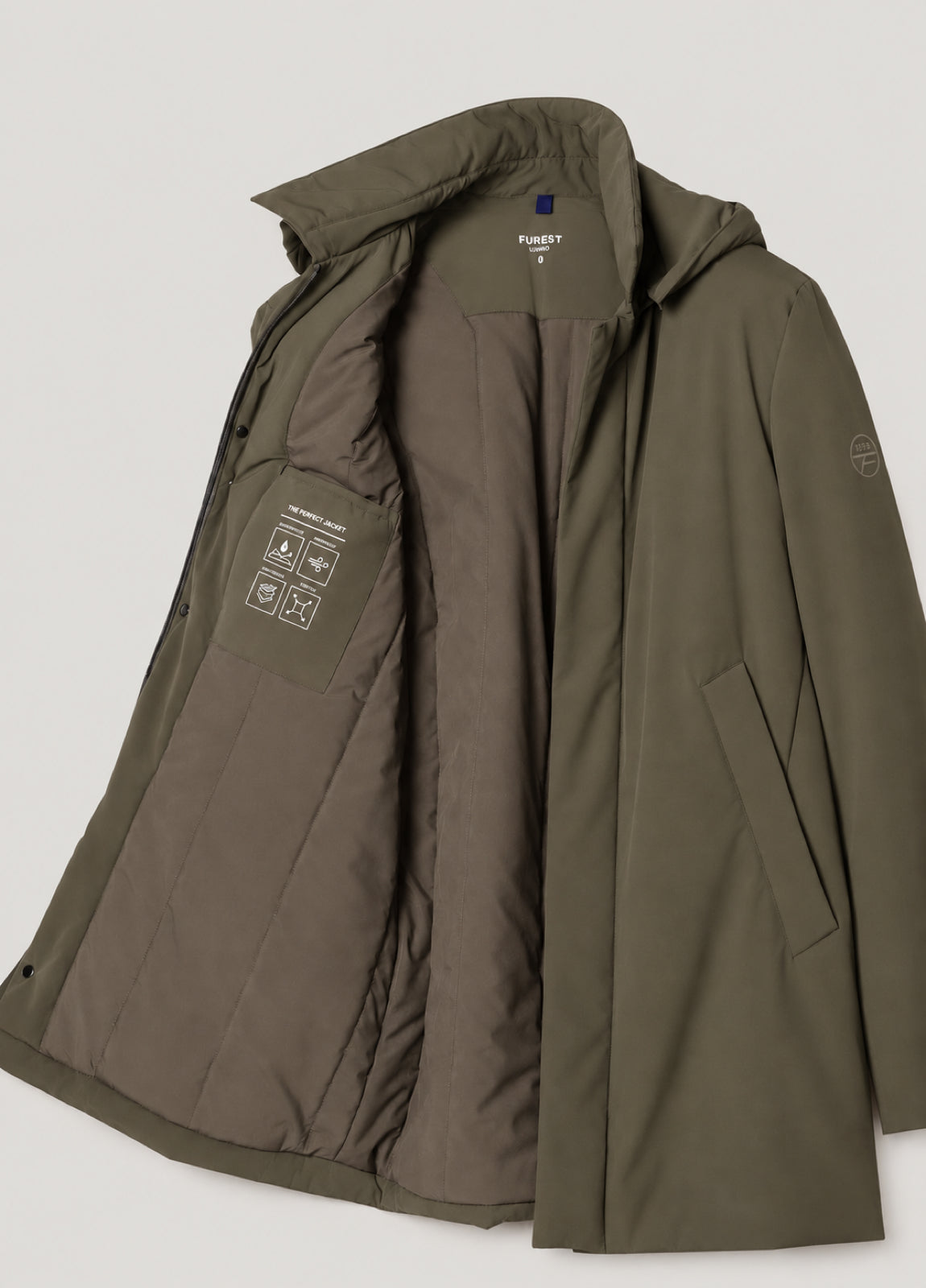 Parka acolchada kaki