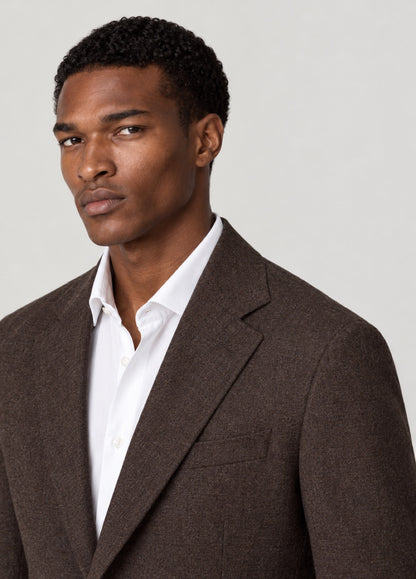 Blazer Oxford Tailored Fit 2 botones marrón jaspeado
