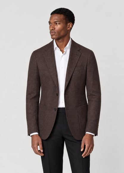 Blazer Oxford Tailored Fit 2 botones marrón jaspeado